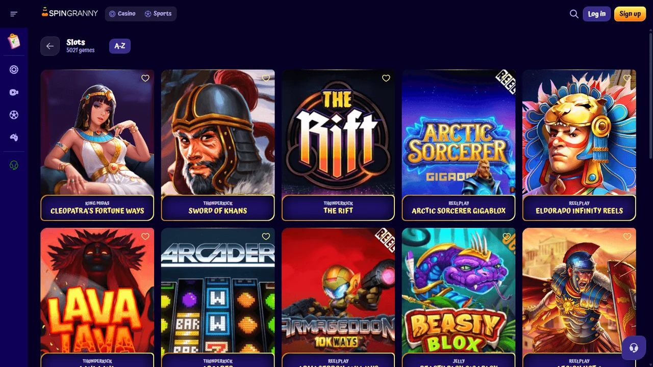 SpinGranny Casino — katalog igara